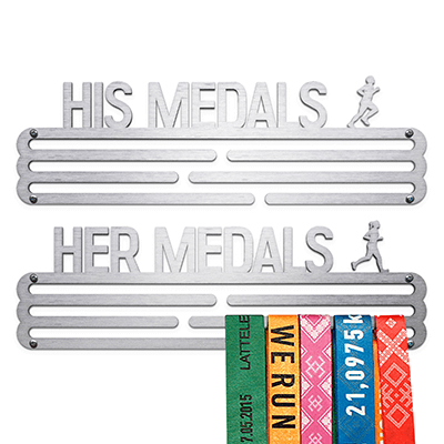United Medals medal hanger display holderHIS HER MEDALS STEEL